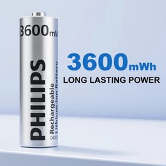 Genuine 100% Philips 8 Pack 3600mWh 1.5V AA Batteries Lithium with Fast Charger