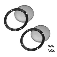 2x 6.5″ Black Car Speakers Cover Steel Mesh Sub Woofer Subwoofer Grill Protector