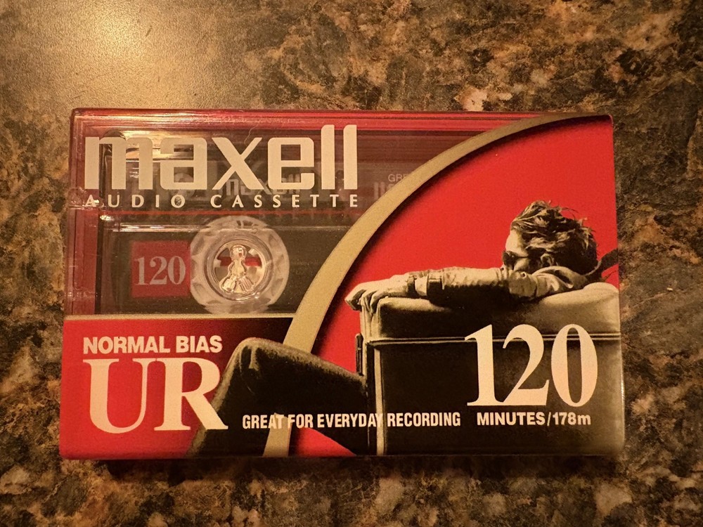 Maxell Audio Cassette – Normal Bias UR 120 Minutes Cassette Tape New Sealed