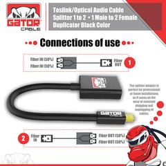 Dual Port Toslink Digital Fiber Optical Adapter Splitter Audio Cable 1 In 2 Out