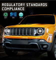 For Jeep Renegade 2015 2016 2017 2018 FULL LED Projector Headlamps DRL LH+RH