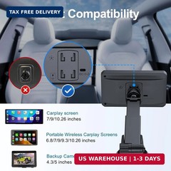 EWAY Suction Cup Mount for CarPlay Display, Backup Camera Monitor, Extended Arm