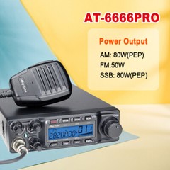 New Anytone AT-6666pro 80W 10M Amateur Radio AM FM USB LSB PA CW Mode with Cable