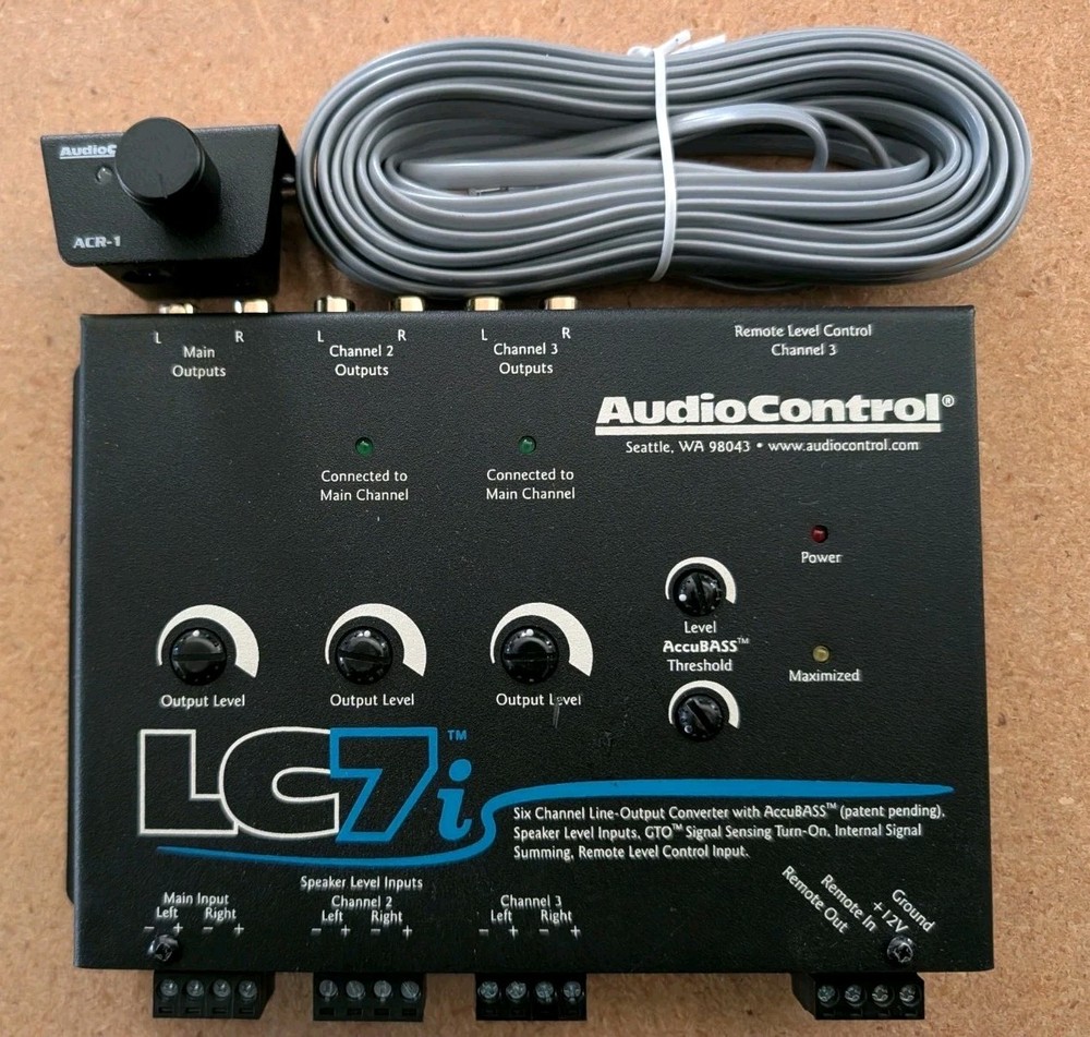 AudioControl LC7i 6 Channel Line Output Converter W/ Accubass, Bass Knob & Cable