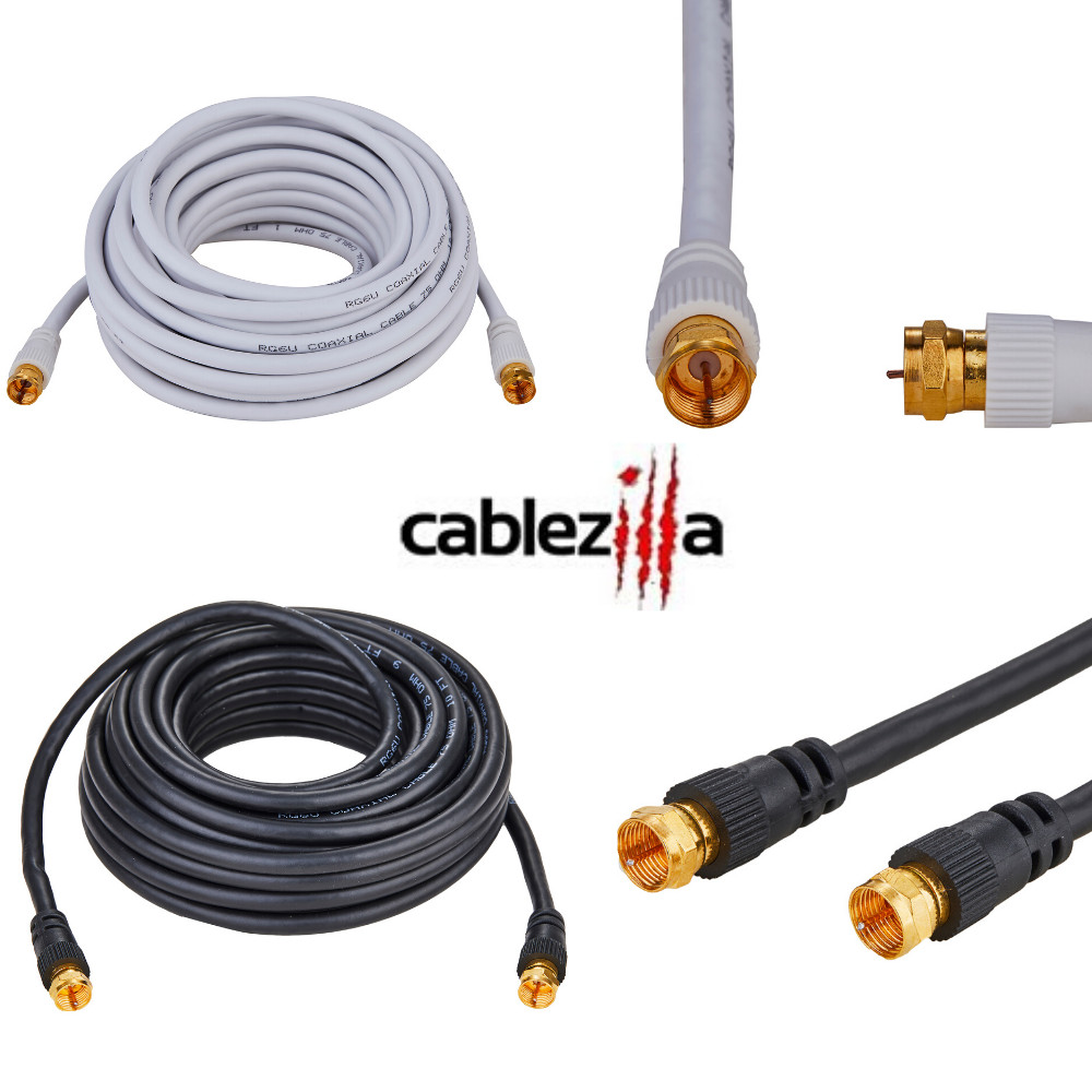 RG6 Coaxial Cable Dual Shielded Extension Coax Digital Satellite TV Antenna Wire