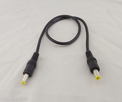 1x CCTV DC Power 5.5 x 2.1mm Male To Male Connector Extension Cable Cord 1.5ft