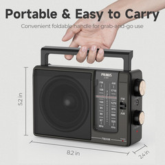 AM FM Radio Portable Plug in Wall or AA Battery Operated for Home/Outdoor & Emer