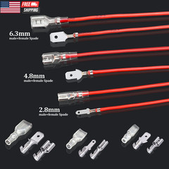 /50Pcs Nylon Spade Connectors Kit 22-10 Gauge Male and Female Wire Spade Termina