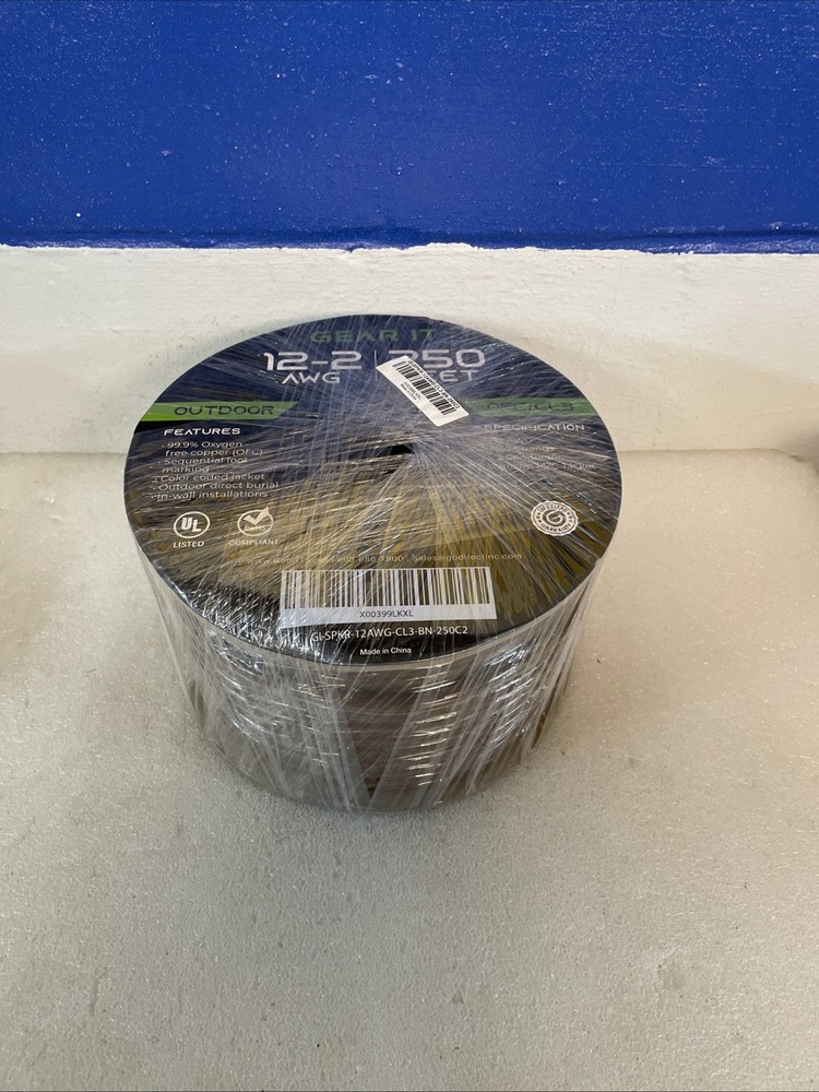 GearIT 12/2 AWG Outdoor OFC CL3 Speaker Wire 250ft Spool Brown New