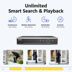 ANNKE 12MP 32CH NVR 16CH POE Security Recorder IP Network AI Human Facial Detect