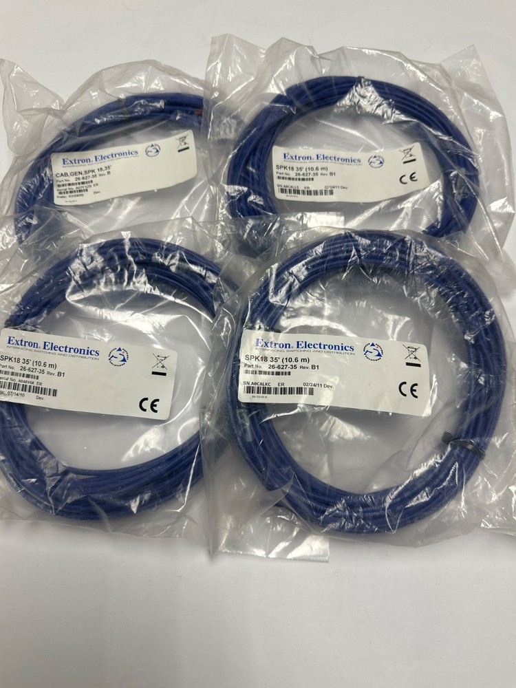 26-627-35 Extron Electronics Precut Speaker Cables SPK 18 35′ Lot of 4