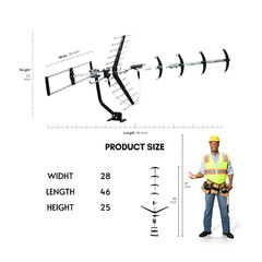 Digital OTA Antenna Outdoor Attic or Roof Mount TV Antenna with Pole