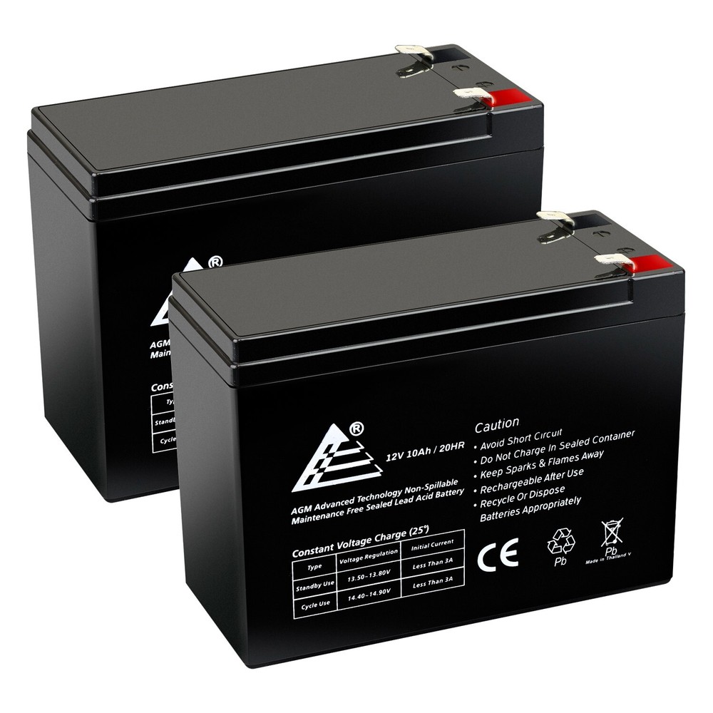 ExpertBattery 2 Packs of 12V 10Ah Battery for EZIP Scooter 4.0, 400, 450, 500