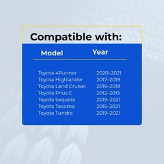 Replacement Smart Key Fob 2020 Toyota Tacoma FCC:HYQ14FBA MPN:89904-0E092 2-Pack