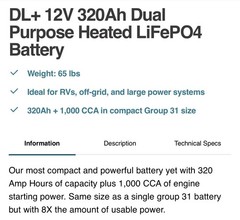 NEW Dakota Lithium DL+ 12V 320Ah LiFePO4 Battery – 1000 CCA, 11 Yr Warranty