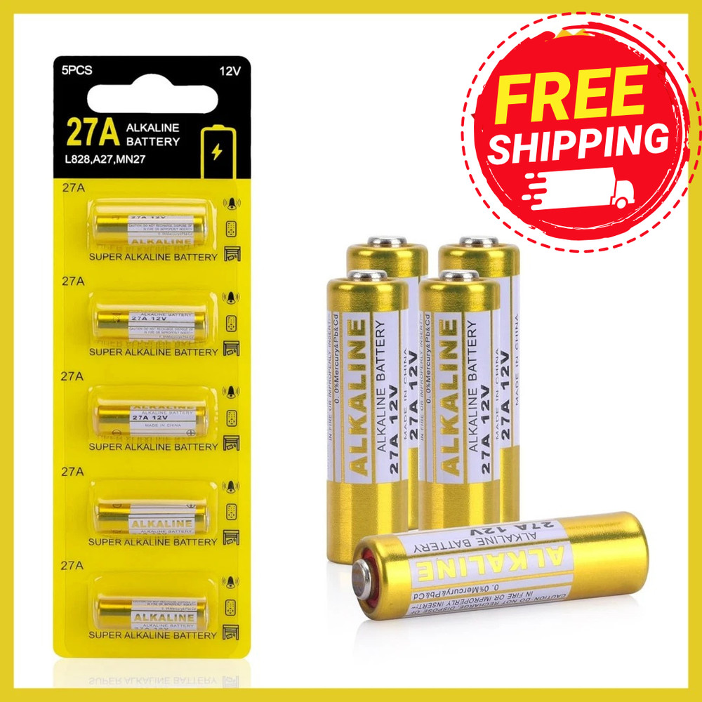 12V 27A A27 Alkaline Battery, V27A LR27A MN27 L828 12V Battery (5-Pack) NEW USA*