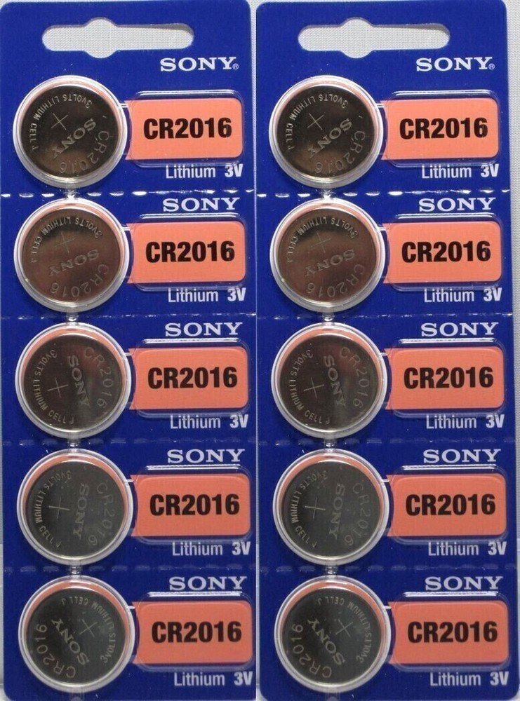 10 Pack Genuine SONY CR2016 Lithium Battery 3V Coin Cell ECR2016 BR2016 DL2016
