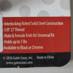 Gator Frameworks GFW-MIC-GN6 Flexible 6 Inch Microphone Gooseneck 5/8″ 27 Thread