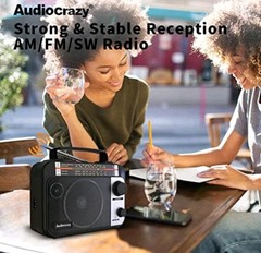 Multi-Band AM/FM/SW1-2 Radio Transistor Radio AC or Battery Operated with Best