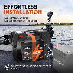 LiTime 12V 100Ah 200Ah 320Ah 460Ah LiFePO4 Lithium Battery Deep Cycle for RV Lot
