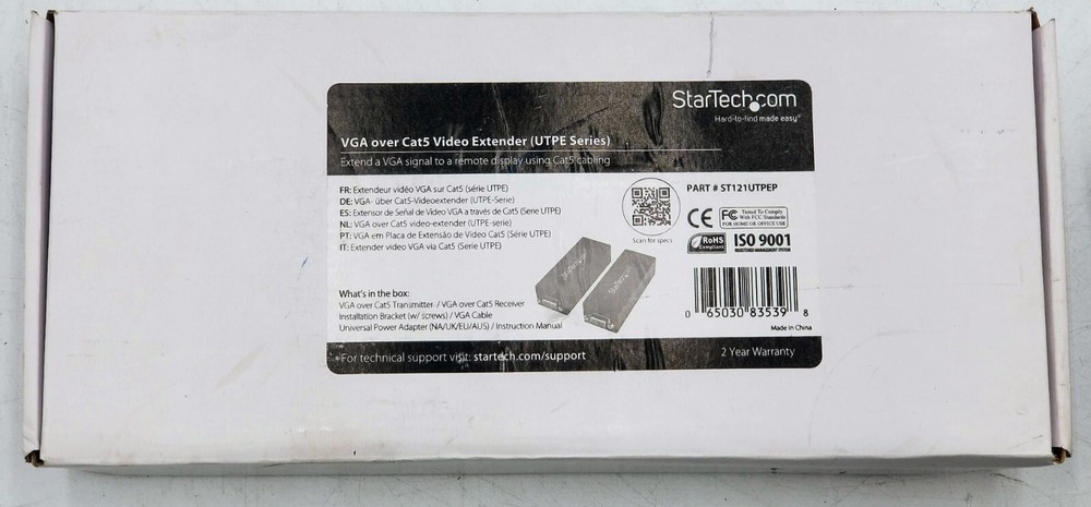 Startech ST121UTPEP VGA Video and Audio over Cat5 Mini Extender