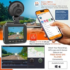 Rove R2-4K Car Dash Cam – 4K Ultra HD 2160P – Built-In WiFi & GPS (Refurbished)
