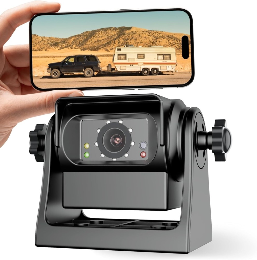 EWAY WiFi Magnetic Hitch Wireless Backup Rear/Front View Camera Black