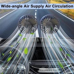 2-IN-1 Car Fan Cooling & Mist, Dual Head DC 5V USB Car AC, 360° Rotatable & 2…