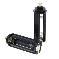2x 3-AAA Battery Holder Cylindrical Round Circular Case Plastic 18650 Flashlight
