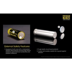 Nitecore NL1823, 2300mAh Rechargeable Lithium Battery