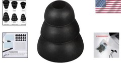 Replacement Earbud Tips – 9 Pairs of Triple Flange Silicone Cushions for Comfort