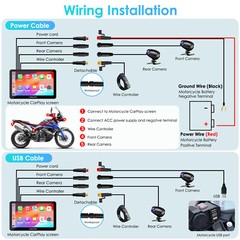 Carpuride W712D Moto Stereo Waterproof Dual Camera Wireless Carplay Android Auto
