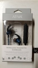 NEW Ativa Wireless Magnetic Earbuds Blue Bluetooth Hands free phone calls, NIB