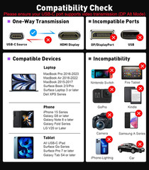 USB-C to HDMI Cable 6Ft [4K@60Hz] High-Speed USB Type C to HDMI 2.0 Braided Cord