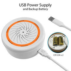 Tuya ZigBee Smart Siren 90dB Sound Light Alarm NAS-AB02BT USB