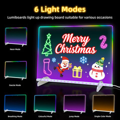 LED Note Board with 7 Colors, Includes Adapter, 13″X10″ Led Drawing Board for Ki