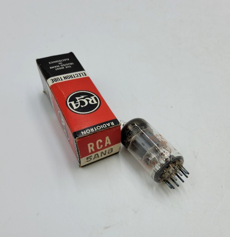 RCA 5AN8 Radiotron Electron Vacuum Tube Plug-In 9-Pins Cylindrical Glass Body