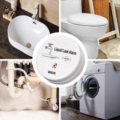 WER Water Leak Alarm Sensor, Battery Operated Leak Alert, 90dB Water Detector…