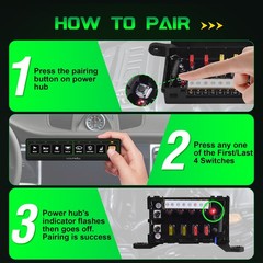 8 Gang Wireless Switch Panel – LED Light Bars Power Circuit Remote Control Box