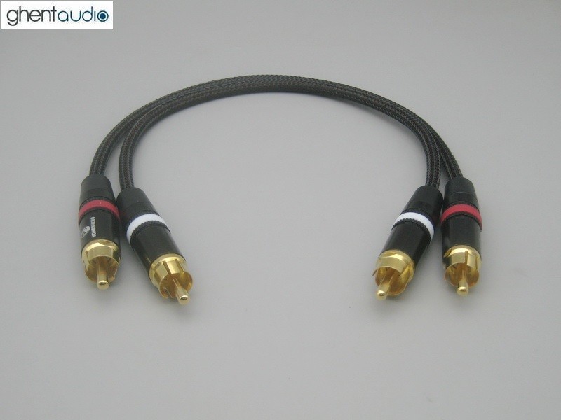 A12 — ghentaudio Silver-plated Star Quad RCA/Phono HiFi Audio Cables (Pair)