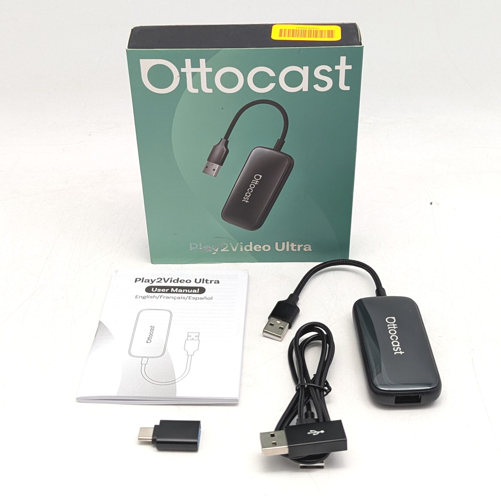 Ottocast Play2Video Ultra 3-in-1 Adapter Wireless CarPlay & Streaming (CA515-T)