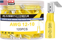 160Pcs Heat Shrink Spade Connectors,Awg 22-10 Female and Male Wire Connectors,Qu