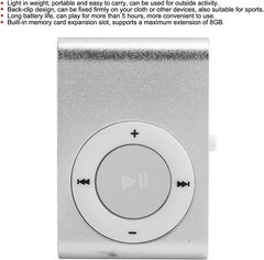 Durable Back Clip MP3 Player – Bluetooth, 8GB, Perfect for Travel & Exercise