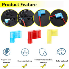 10-200x Nylon Female Flag Terminals Right Angle 22-18AWG Wire Spade Connector US