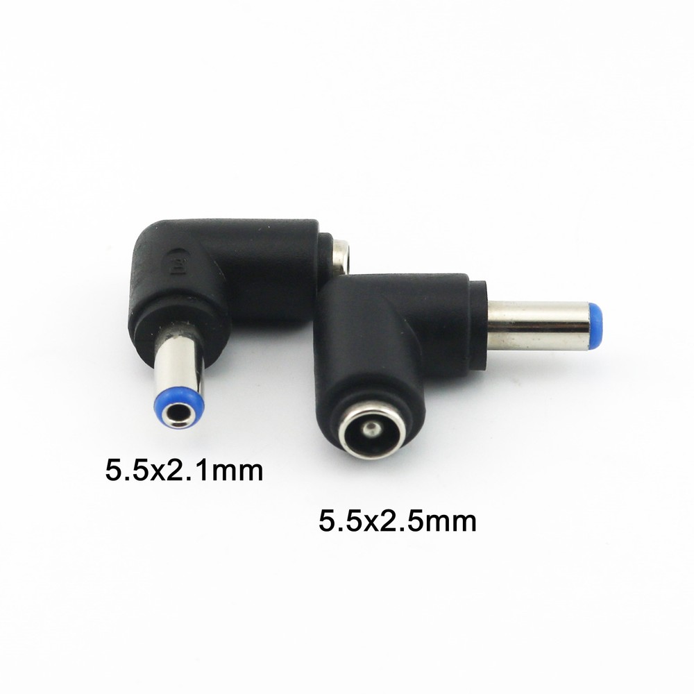 10x DC Power 5.5x 2.5mm Female To 5.5 x 2.1mm Male Right Angle Adapter Connector