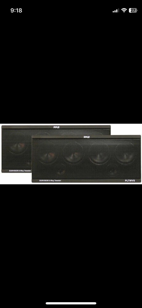 New Pyle PLTWVS 6-Way Sunvisor Mount 200 Watt Tweeter System Car Audio