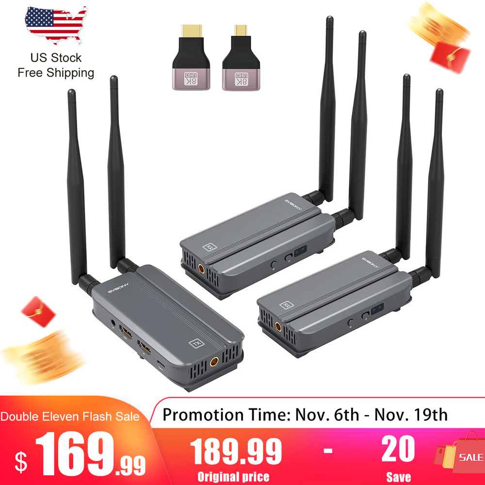 SVBONY TransAir3 Wireless Video Transmission System 1080P HD HDMI 1TX + 2RX