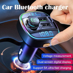 Bluetooth 5.0 Car Wireless FM Transmitter Adapter USB PD Charger AUX Hands LOT