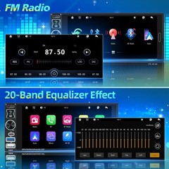 Single DIN Car Stereo Radio Wireless Apple Carplay & Android Auto, 6.9″ IPS BT5.