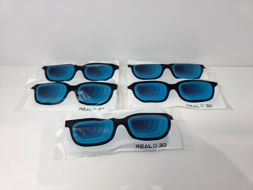 Lot of 5x Brand New Real D 3D Glasses ADULT Size PN: 0030109-001 ***